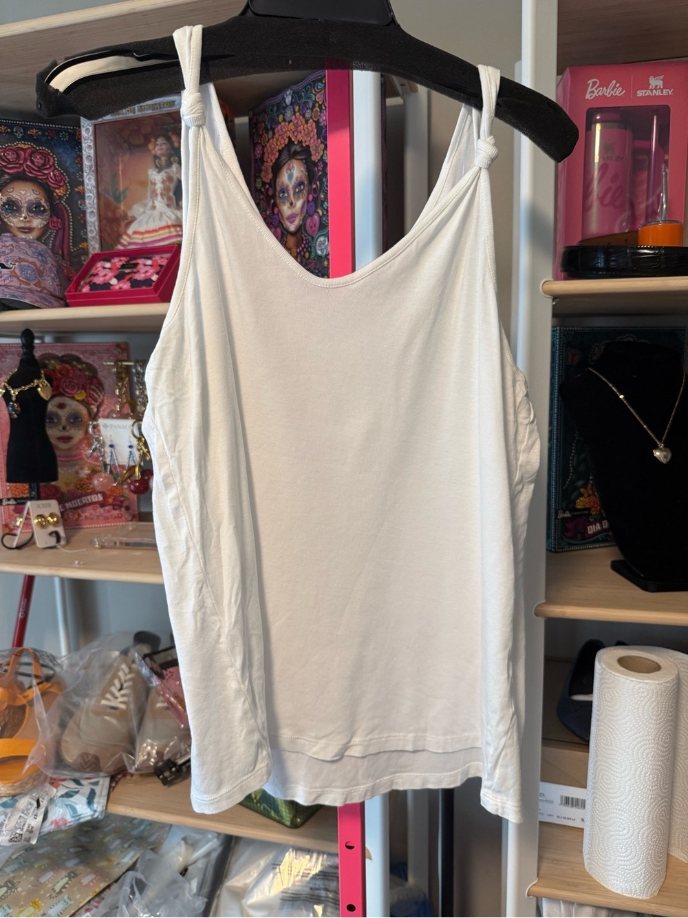 Caslon White Knotted Strap Tank Top – Size Large